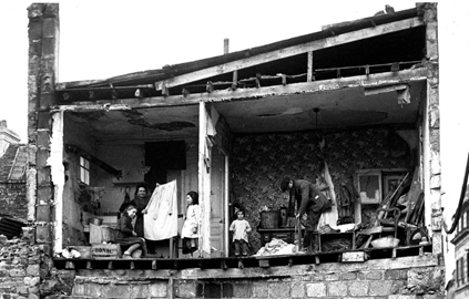 Destroyed family home, Caen, Normandy, 1944. Image courtesy of Archives départementales de Calvados