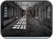 A corridor in High Royds Hospital, Menston, Ilkley, Yorkshire, a late Victorian lunatic asylum.