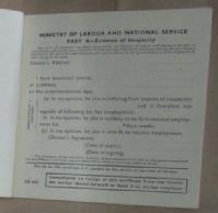 Ministry of Labour medical certificate, courtesy of TNA