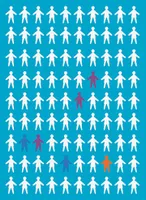 colour pic of lines of people silhouettes, some selected in different colours