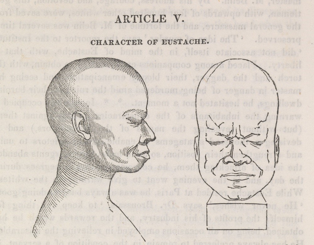 Figure 1: ‘Character of Eustache’, The American Phrenological Journal, 2 (1840), p. 177. Wellcome Collection: CC-BY.