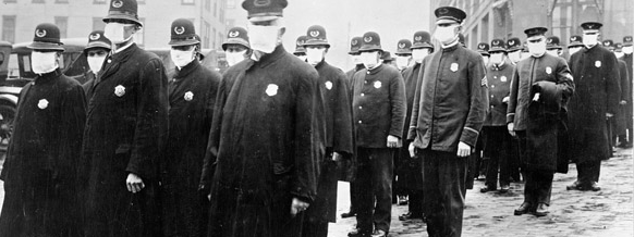 1918 Seattle police wearing face covering