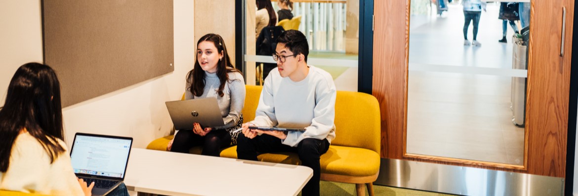 Students on sofas