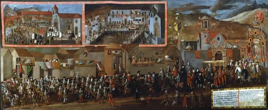 Entrada del Arzobispo-Virrey Morcillo en Potosí