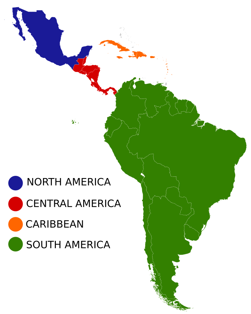 Latin america map