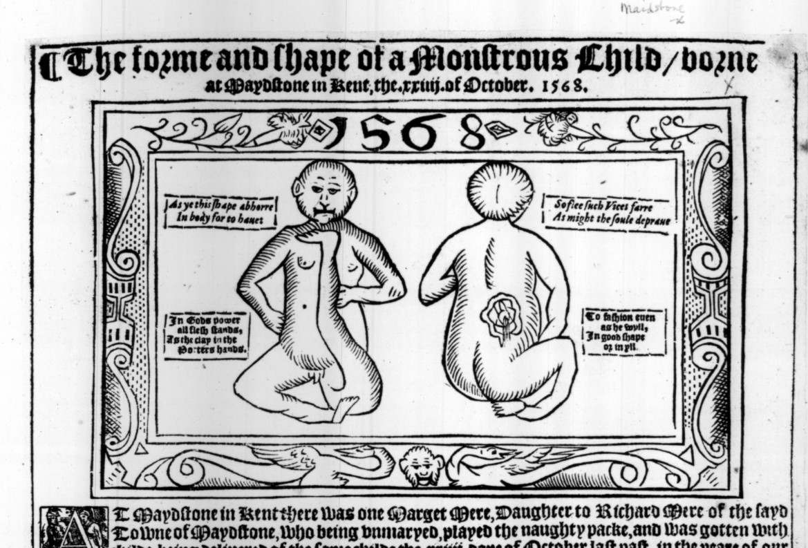 a broadside depicting a deformed child