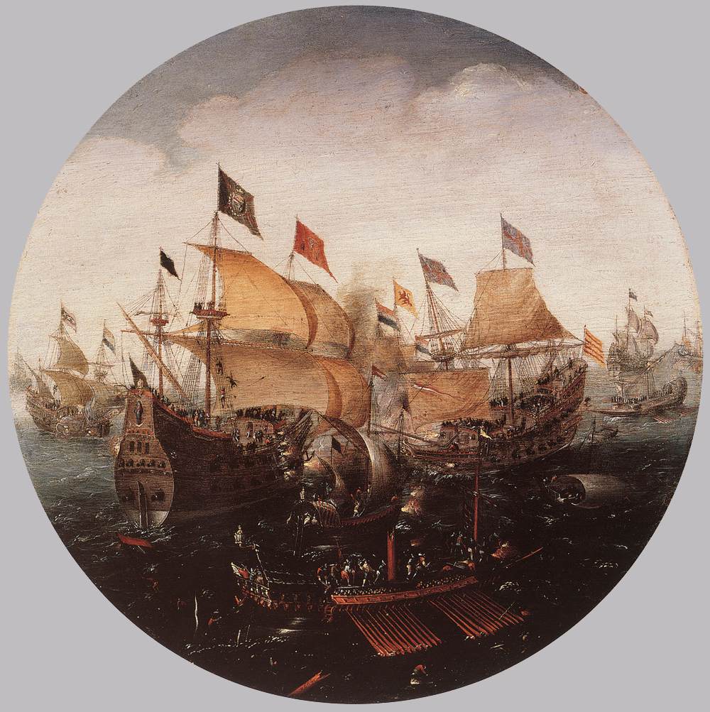 Sea Battle Between Dutch and Spanish Boats