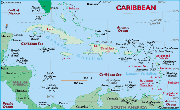 Caribbean map