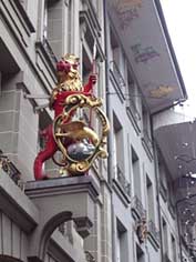 Inn sign of the former Golden Falcon in Bern