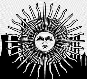 Logo of a sun with an urban background