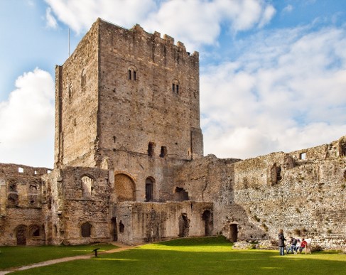 a photo of the inner bailey and keep of Portchester Castle