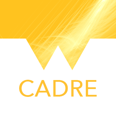 CADRE logo in yellow and white