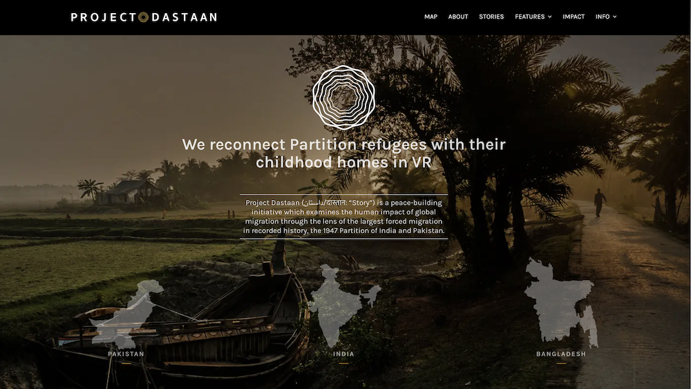 Screen grab of Project Dastaan homepage