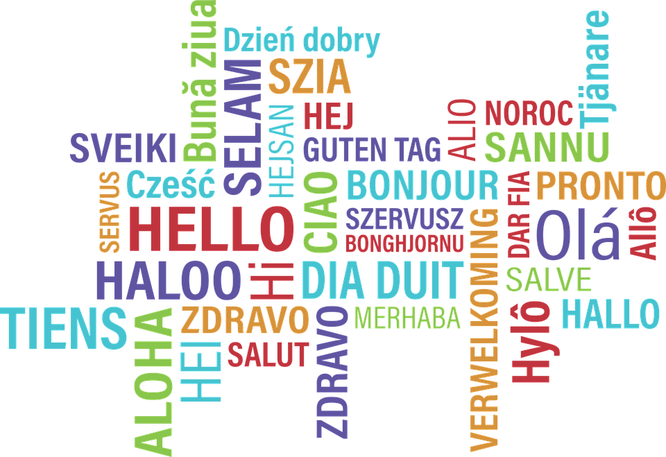 The word hello in multiple languages