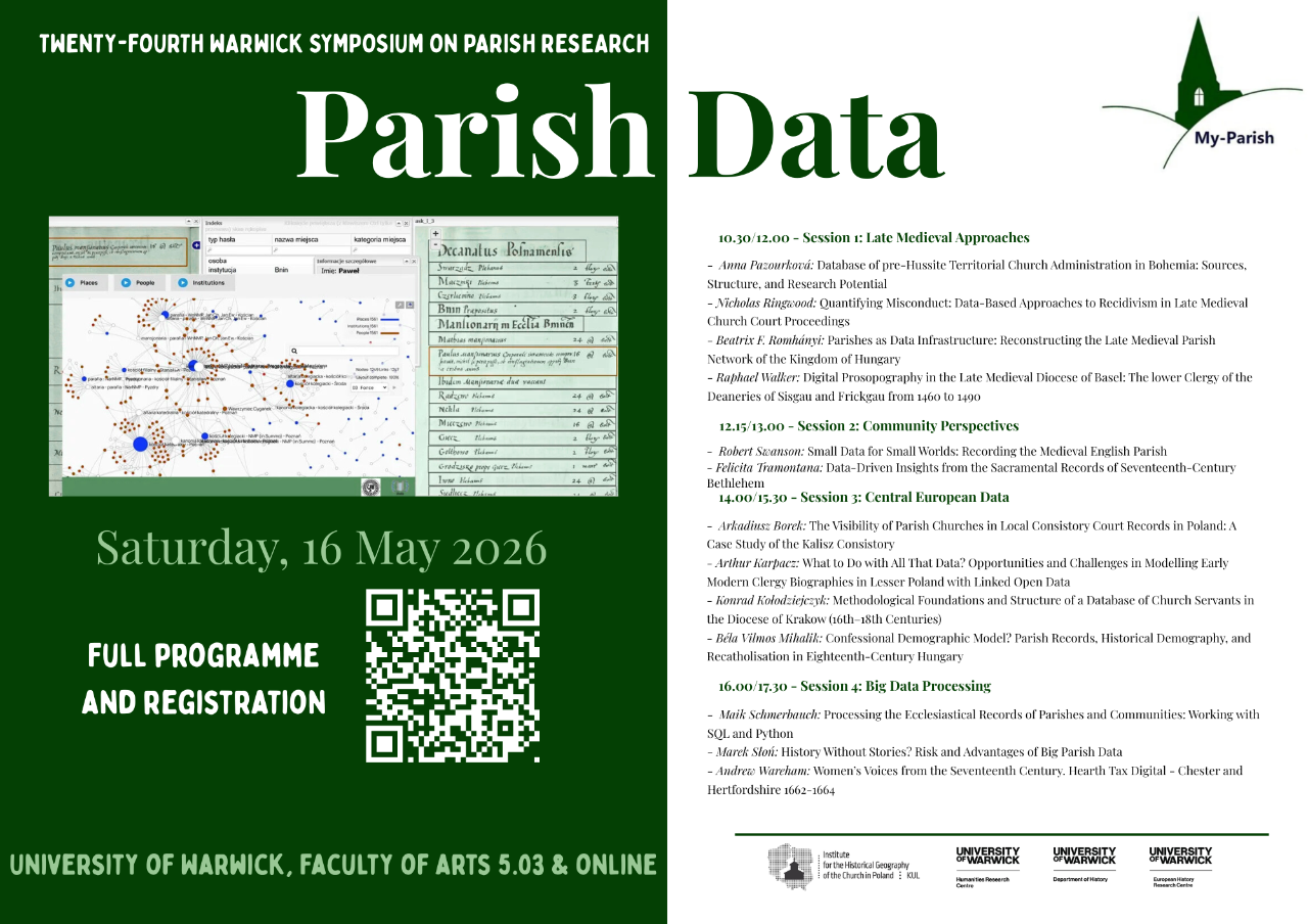 Call for registration of the Parish Data symposium