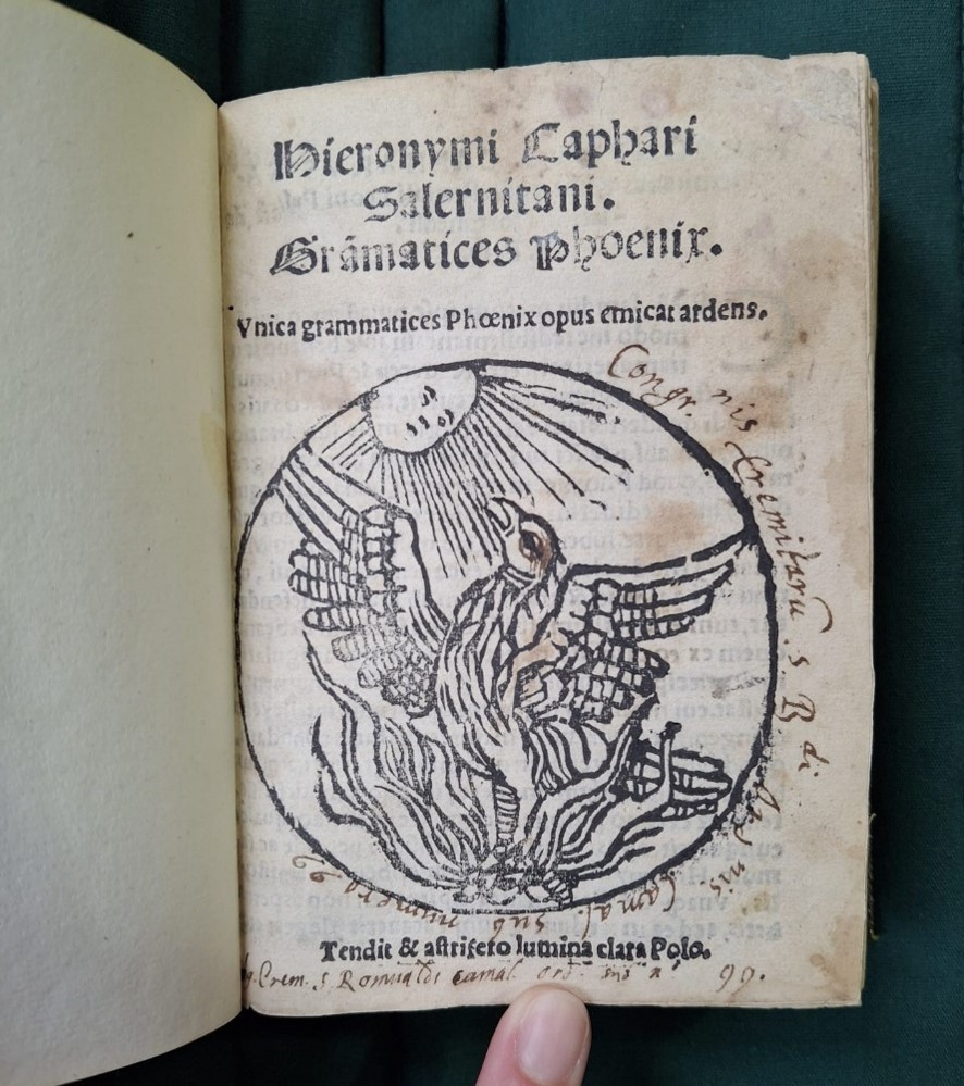 Title page of Girolamo Cafaro’s Grammatices phoenix (1546)