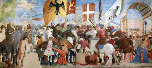 PIERO DELLA FRANCESCA, Battle between Heraclius and Chosroes. 1452-66, San Francesco, Arezzo