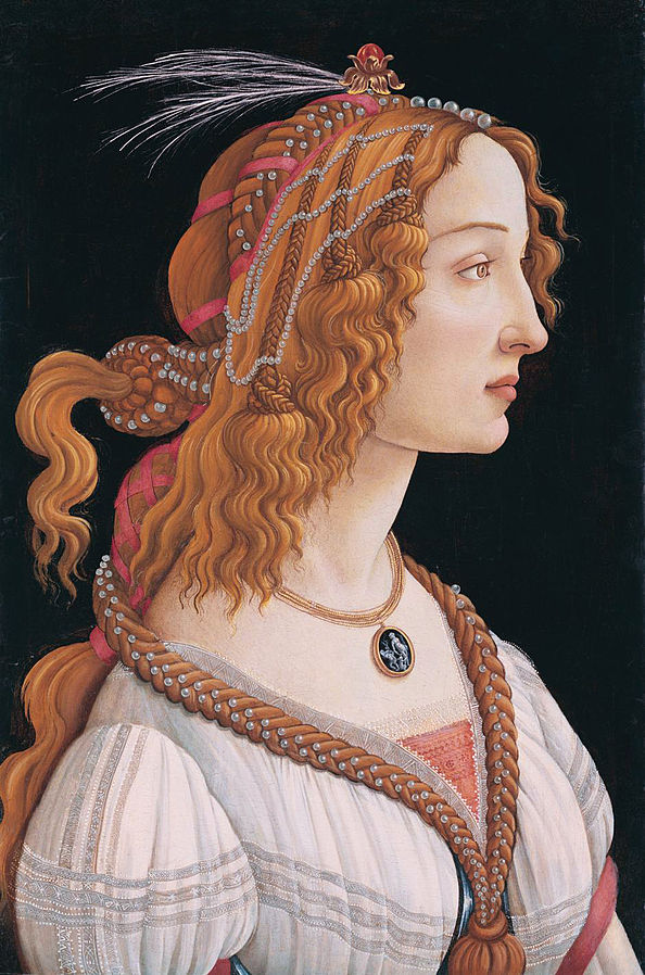 Portrait of a Young Woman (ca 1480-85) by Sandro Botticelli (ca 1445-1510).
