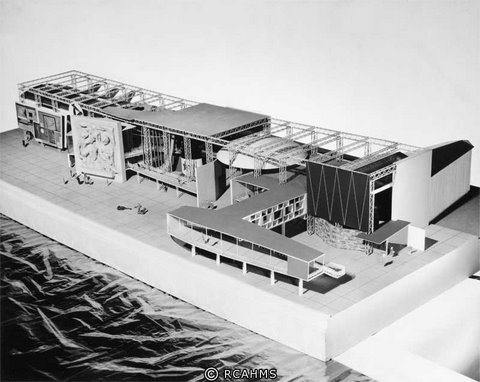 Sea & Ships Pavilion, Festival of Britain, London. Completed 1951. Photograph of model, c. 1949. Crown copyright RCAHMS DP028509.