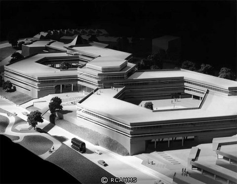 Sunderland Civic Centre. Completed 1970. Photograph of model by Henk Snoek, 1965. Crown copyright RCAHMS SC1057539.