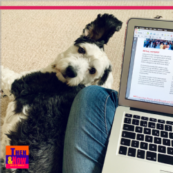 Aleja's dog helping her work from home