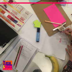 The creative process to come up with the research themes and the exhibit layout (and yes, that made us hungry!)