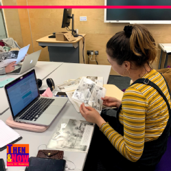 Malina keeping up with her research on the Art and Architecture of the Faculty of Arts