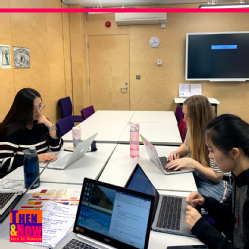 Some of our researchers and team members having a work meeting on campus.