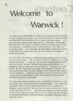 Welcome to Warwick. SU Handbook 1977-88. Warwick Digital Collection.