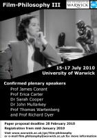 Poster about the Film Philosophy Conference
