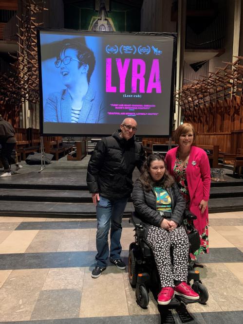 Fran Hughes with Nichola McKee Corner and John Corner at a screening of Lyra (2022)