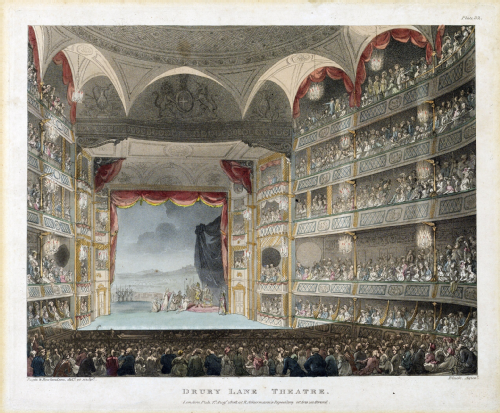 Drury Lane theatre with audience 19th C