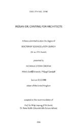 Nick Drofiak Monograph/PaR project (based on PhD) Irusan or, Canting for Architects