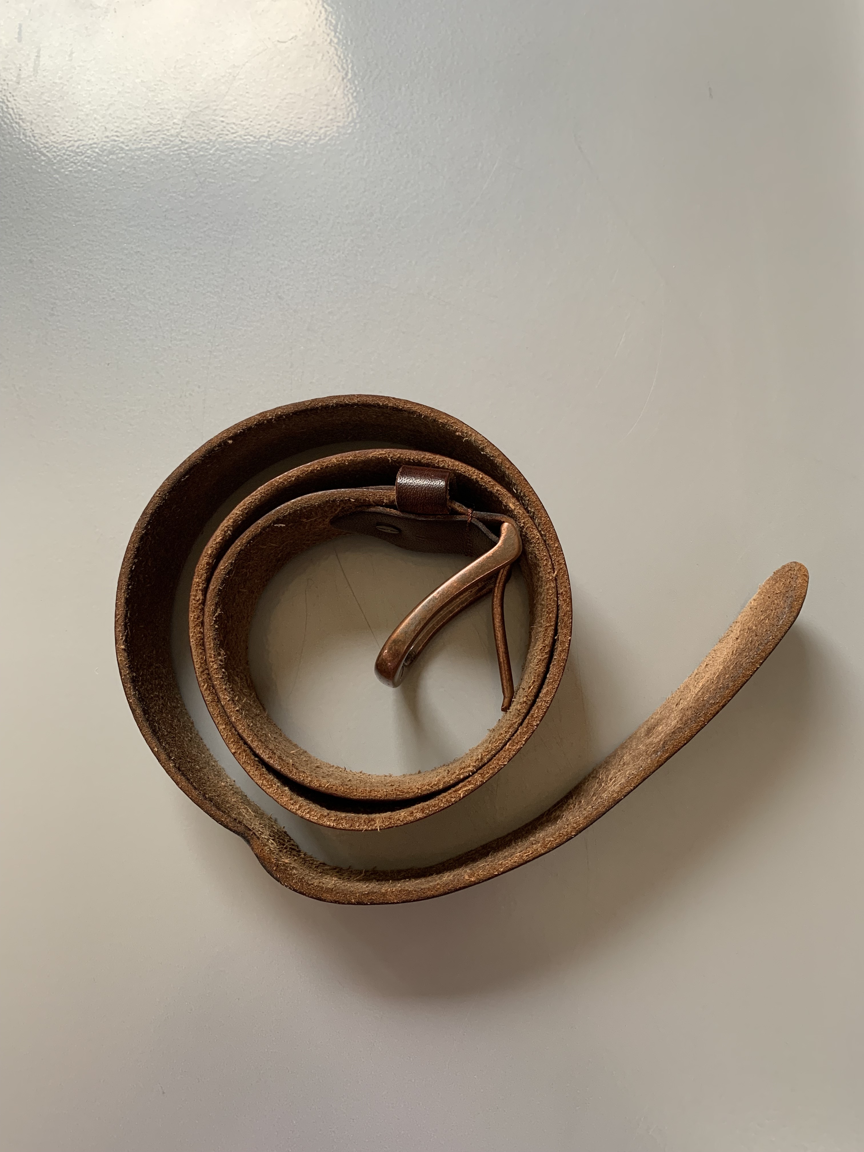 A man's leather belt