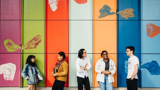 Students at the new Faculty of Arts building