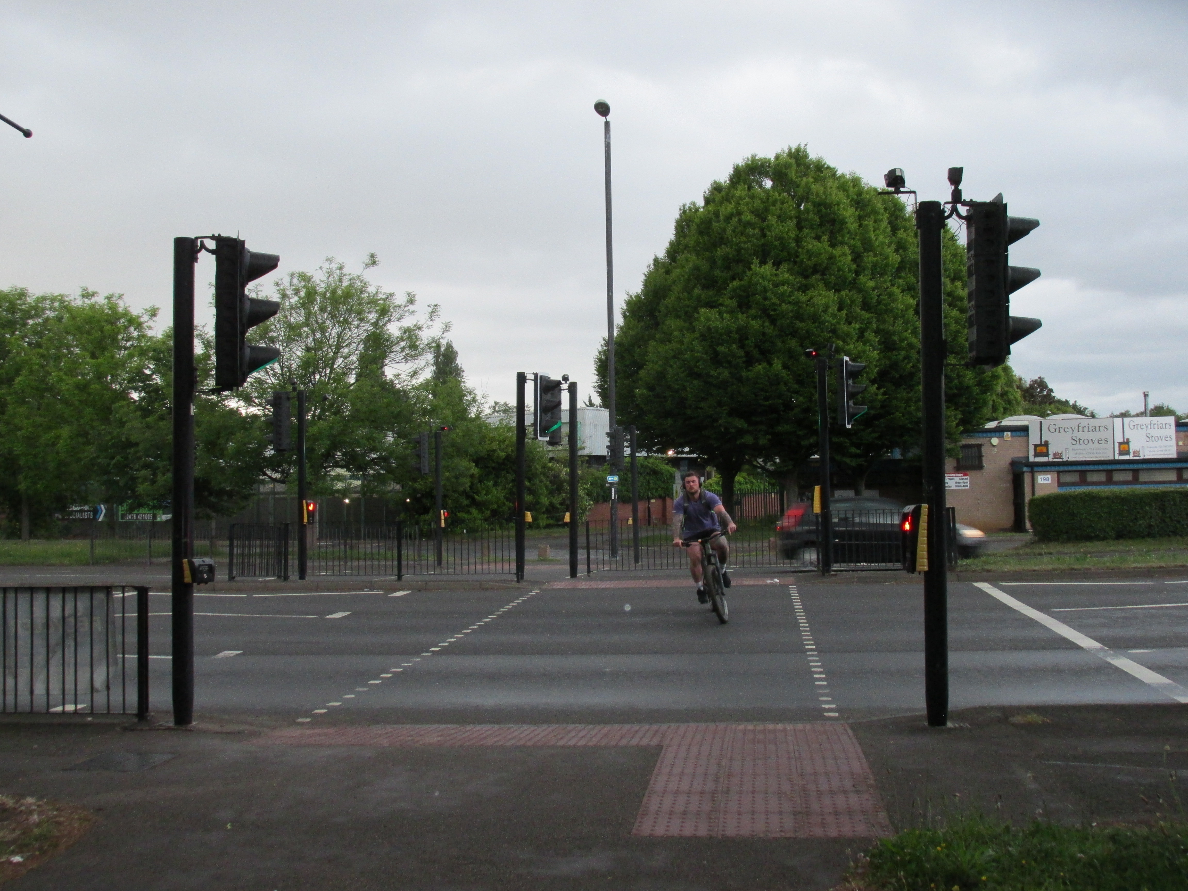 A45 Canley Roundabout crossing - the main current recommended route into Coventry from campus