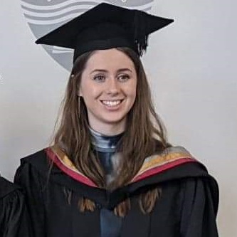 Project lead, Arabella King, in her graduation cap and gown