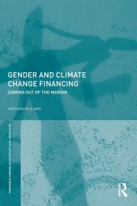 Book cover for Williams - Gender and Climate Change Financing, with abstract blue cover
