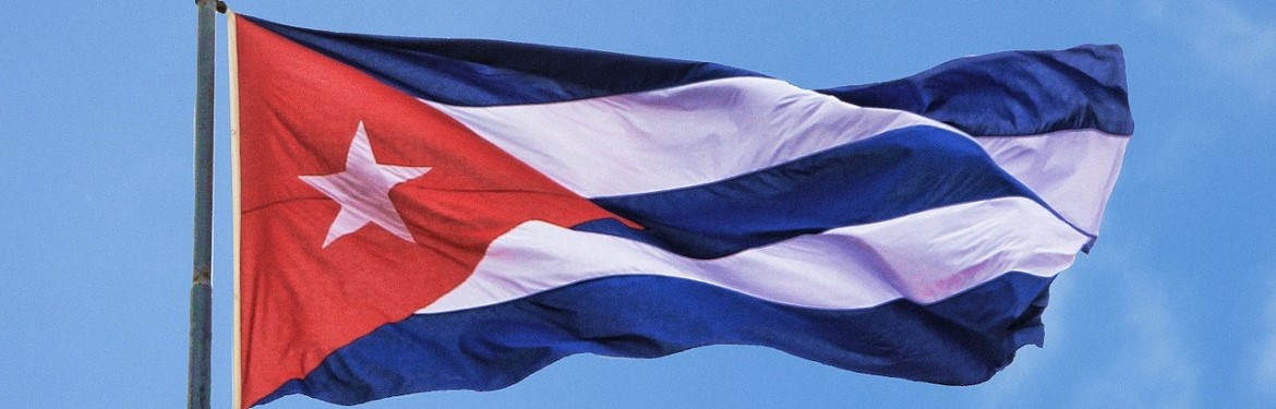 Cuban flag flying in the wind