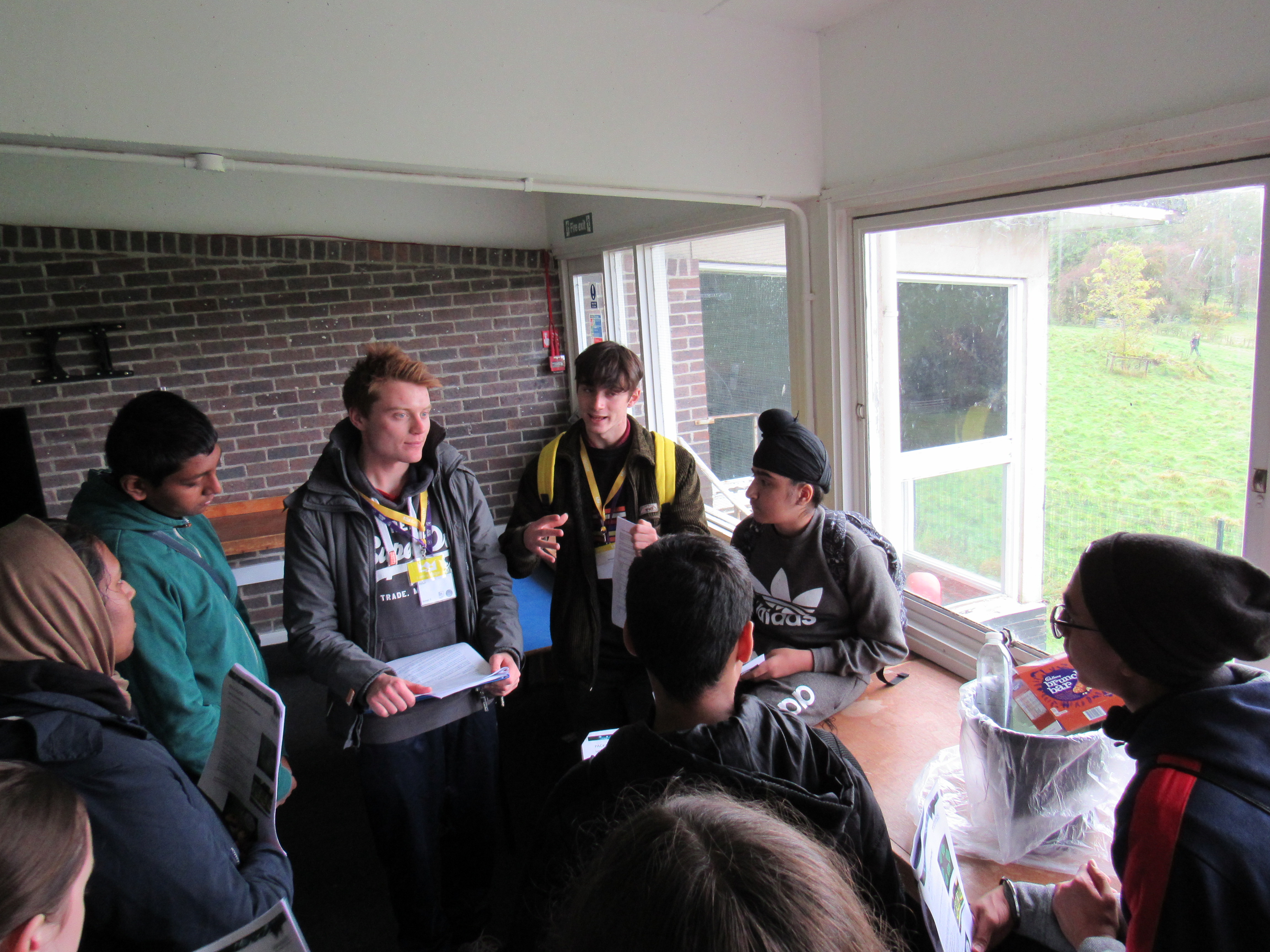 Students taking part in the food trail activity as part of the residential