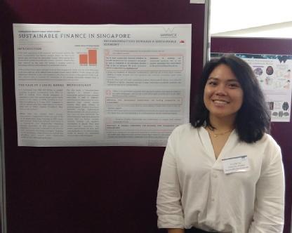 Priscilla Tay presenting her poster at the Undergraduate Research Support Scheme Showcase 2019