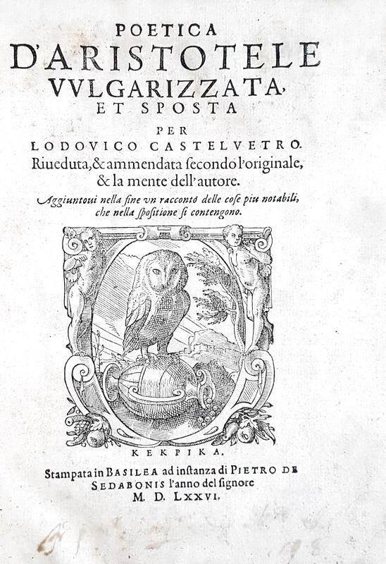 frontispiece from Lodovico Castelvetro's 1576 Poetica d'Aristotele vulgarizzata e sposta