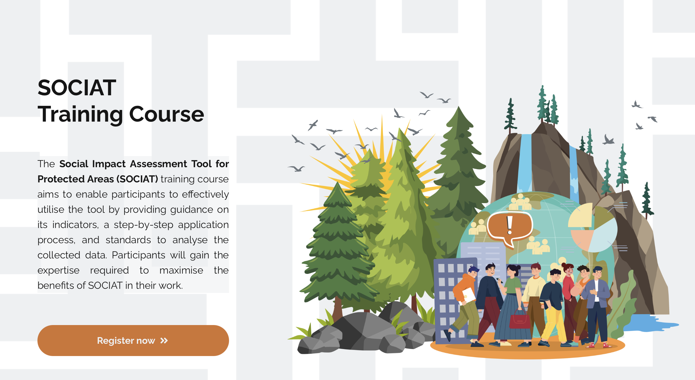 Screenshot of the SOCIAT online training course with EUROPARC Federation