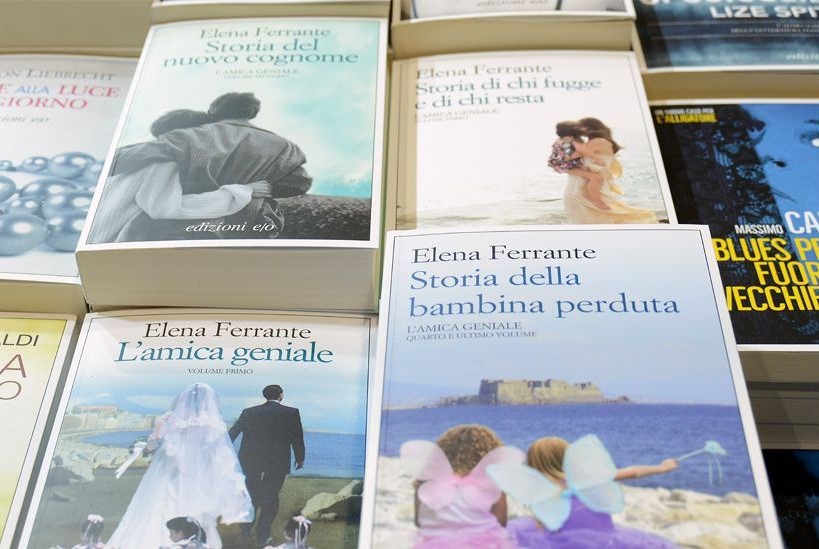 A collage of Elena Ferrante book covers
