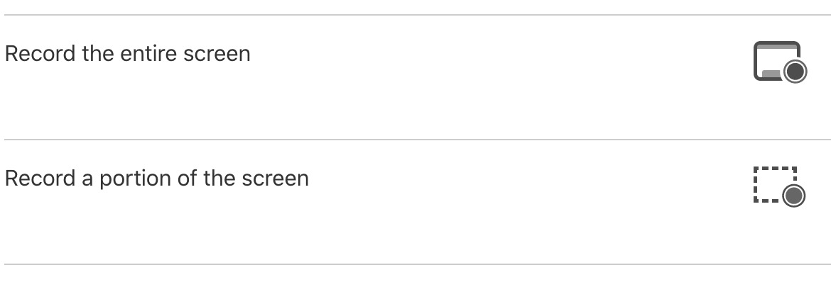 The two options for video capture