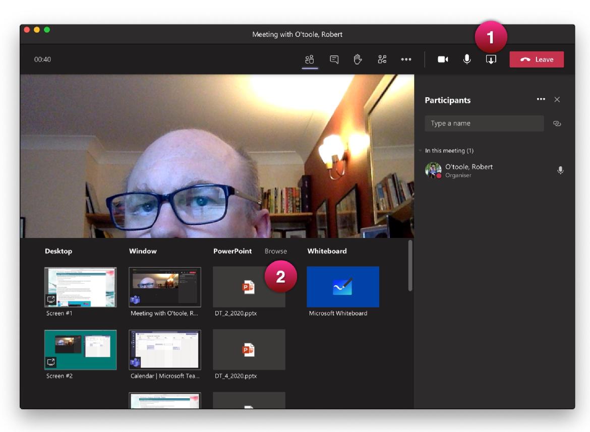 Sharing a PowerPoint in Teams