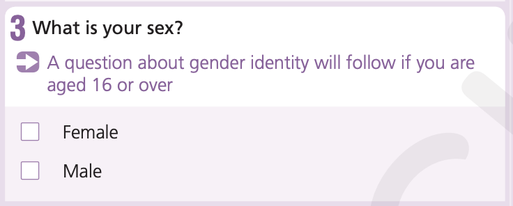 Sex Census 2021 question