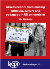Cover image Paper written by Mia Liyanage titled 'Miseducation: Decolonising Curricula and Culture in our Universities'