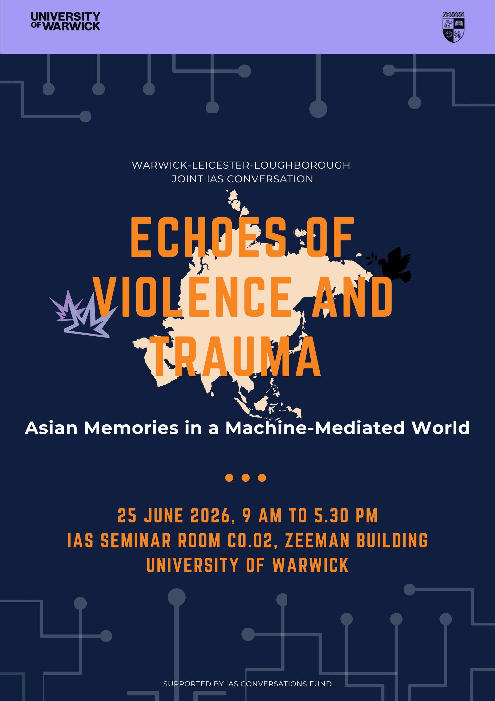 This is the poster for the IAS Conversation on 25 June.