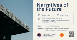 Promotional flyer for ‘Narratives of the Future’ at The University of Edinburgh